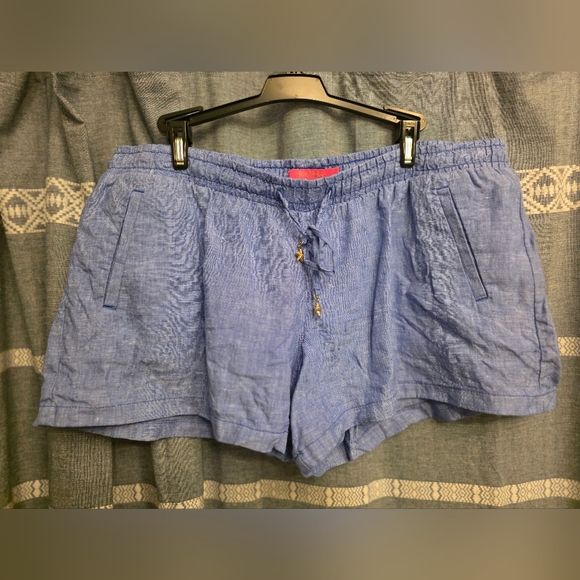 Lilly Pulitzer Pants - Lilly Pulitzer Blue Linen Shorts XL